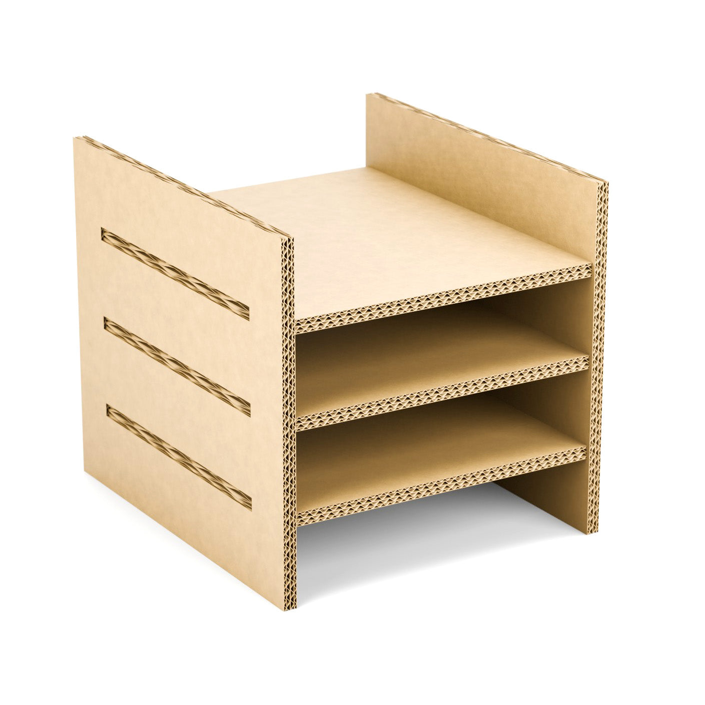 KUBBY 4er Einsatz für IKEA Kallax Regal - Wellpappe Organizer mit 3 Einlegeböden