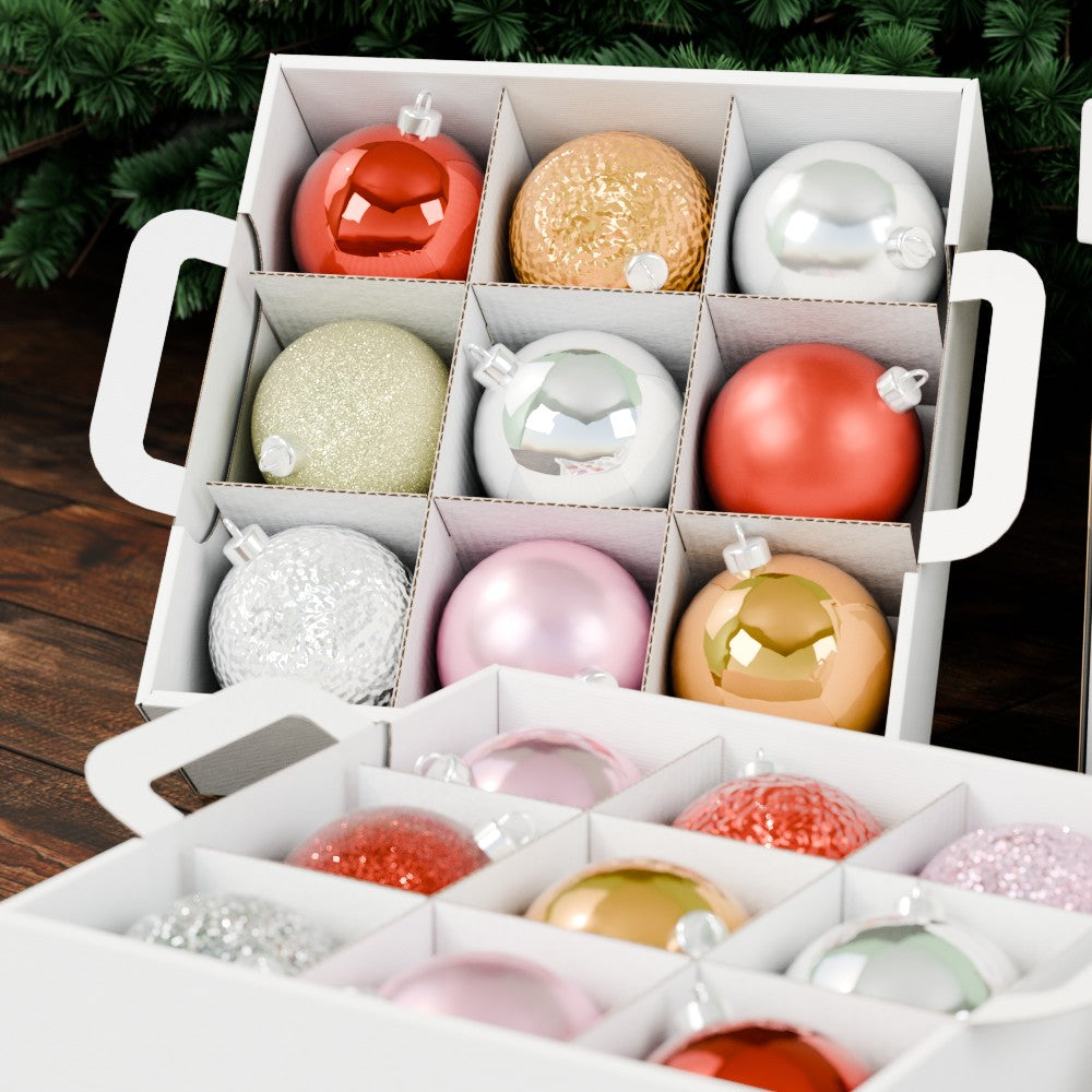 Weihnachtskugeln mit 8cm in einem Einsatztray