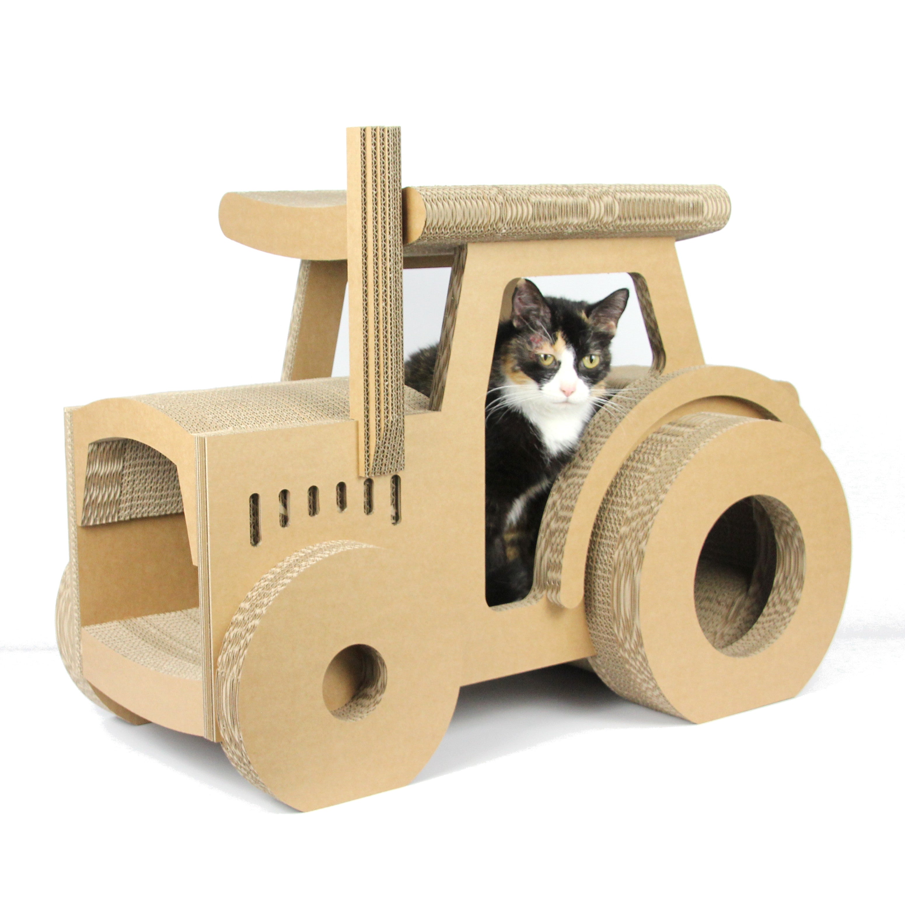 Katzentraktor Seitenansicht - Katzenmöbel mit Versteck und Liegefläche