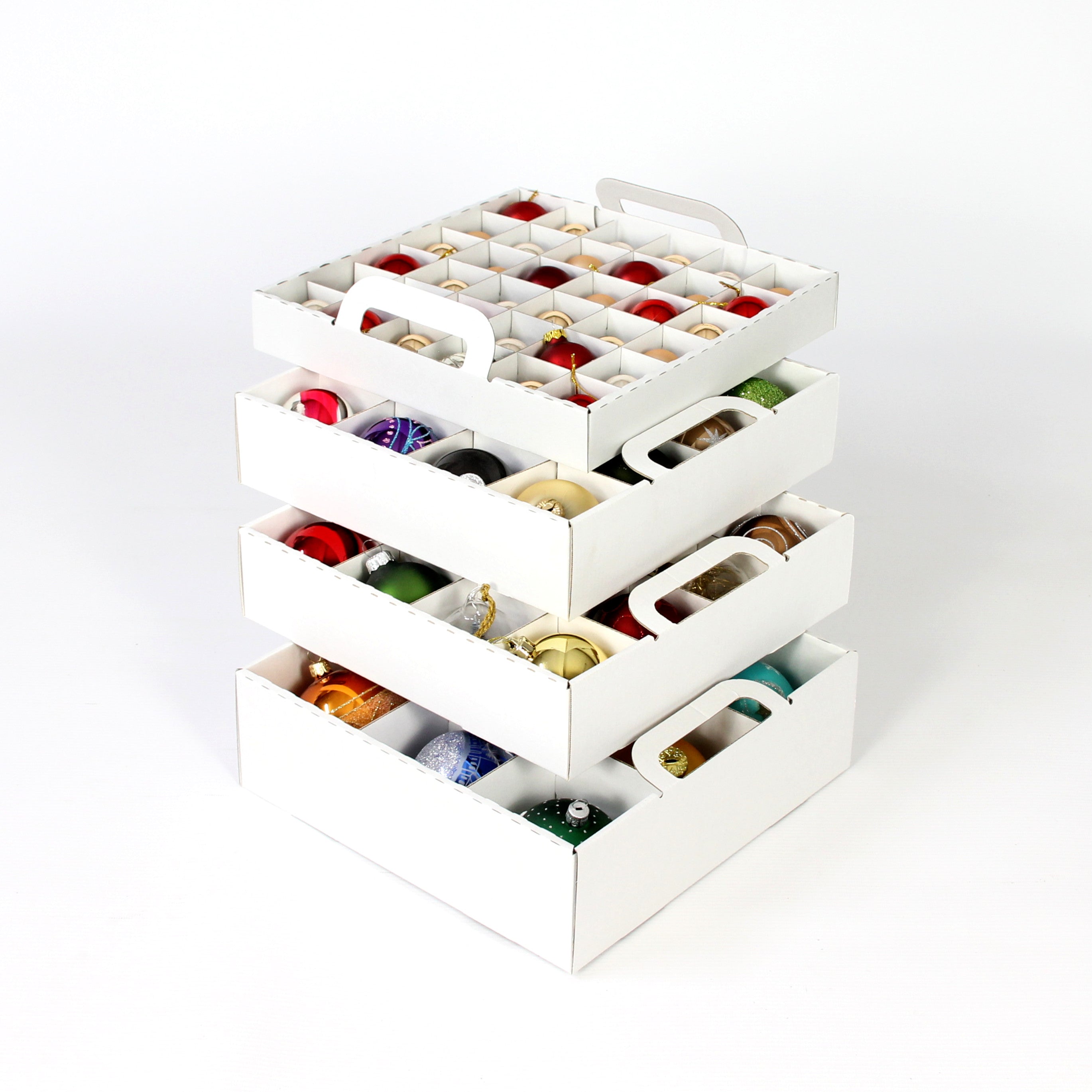 Weihnachtskugel-Sortierbox Mix-Box Seitenansicht - stapelbare Aufbewahrung
