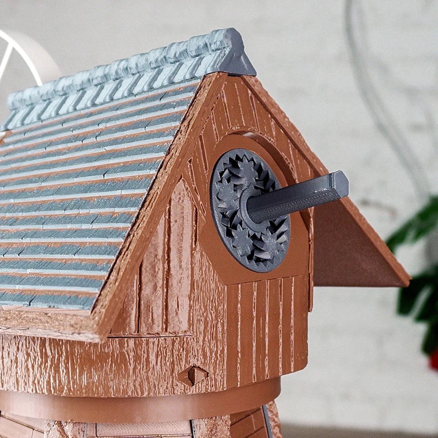 Jutland Mill Aarhus 3D-Druck Modellbausatz mit Metalldach und detaillierter Windmühlenstruktur