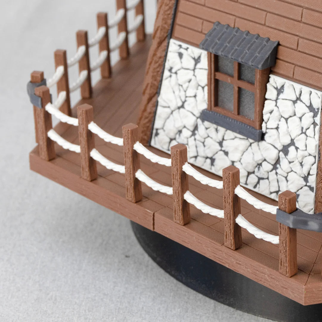 Jutland Mill Aarhus 3D-Druck-Modellbausatz mit Holzdetails, Backsteinmauern und weißen Zäunen
