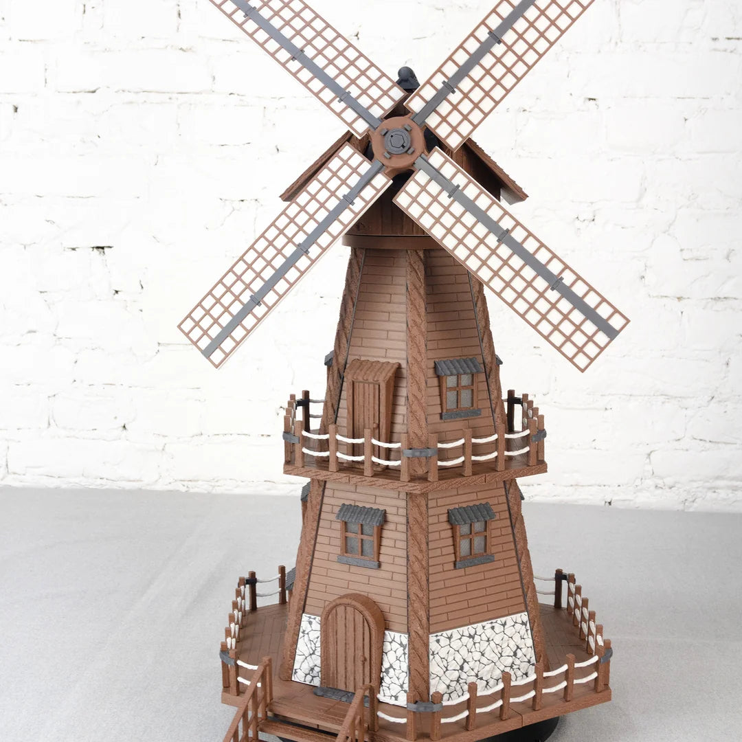 Jutland Mill Aarhus 3D-Druck Modellbausatz - detaillierte Windmühle mit beweglichen Flügeln