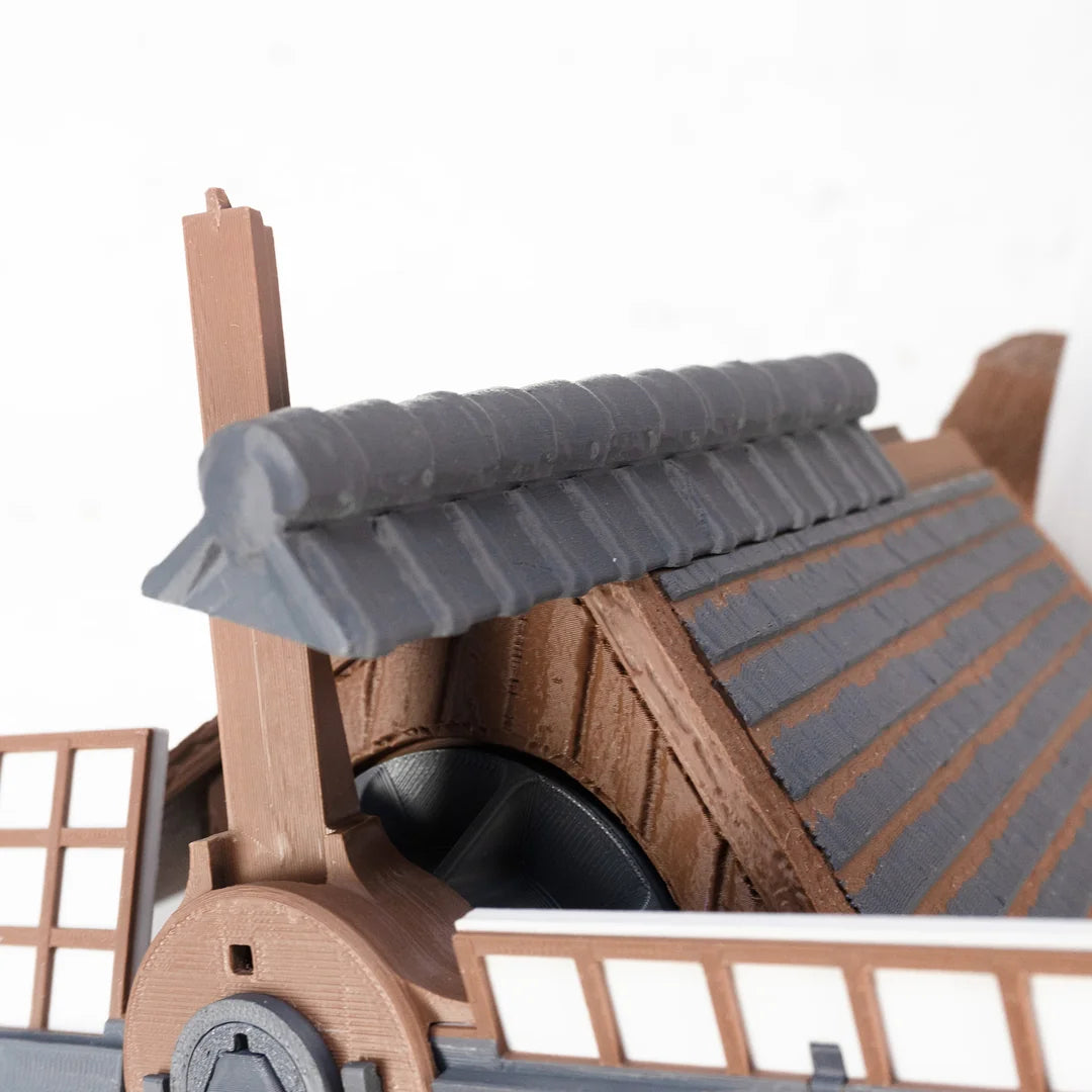 Jutland Mill Aarhus 3D-Druckmodell mit Dachziegel und Fensterdetails